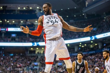 Toronto Raptors Patrick Patterson during 1st half action against the San Antonio Spurs at the Air Canada Centre in Toronto, Ont. on Tuesday January 24, 2017. Ernest Doroszuk/Toronto Sun/Postmedia Network
