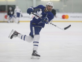Maple Leafs forward Nazem Kadri takes part in the team's workout on Jan. 24, 2017. (JACK BOLAND/Toronto Sun)