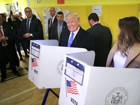 Donald Trump and his wife Melania Trump cast their votes on election day in New York City on Nov. 8, 2016. (Chip Somodevilla/Getty Images)