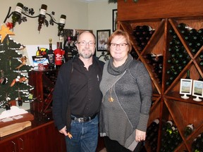 Alton Farms Estate Winery owners Marc and Anne Alton stand in the winery's gift shop. The Plympton-Wyoming winery will be hosting a wine appreciation course during the month of February, led by certified sommelier Nancy Michieli.
CARL HNATYSHYN/SARNIA THIS WEEK