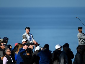 Tiger Woods tees off the 11th hole during the Zurich Pro-Am, Farmers Insurance Open Preview Day 3 at Torrey Pines Golf Course on Jan. 25, 2017 in La Jolla, California. (Donald Miralle/Getty Images)