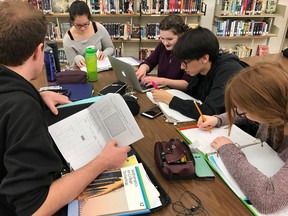 Parkside Collegiate Institute students are studying hard for their first semester exams. (Madison Small/Contributed Photo)
