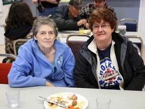 Norma Johnson, left, and Mary Binkley have both been going to Tennille's Hope since the day it opened. They say the food, but mostly the people, are what they enjoy most about the local soup kitchen (Brigette Jobin | Whitecourt Star).