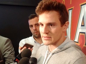 Ottawa Senators forward Tommy Wingels, acquired in a trade from the San Jose Sharks, speaks to the media at the Canadian Tire Centre on Jan. 25, 2017. (Bruce Garrioch/Postmedia)