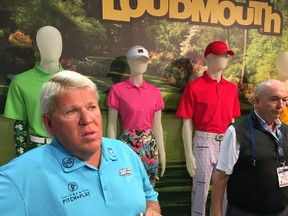 Long-hitting John Daly spoke of his fondness for Loudmouth Golf’s clothing during an appearance on Wednesday at the PGA Merchandise Show in Orlando.(Tim Baines/Ottawa Sun)