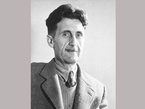 This undated image shows George Orwell, author of "1984." Orwell’s classic dystopian tale of a society in which facts are distorted and suppressed in a cloud of “newspeak,” first published in 1949, was in the top 5 on Amazon.com as of midday, Tuesday, Jan 24, 2017. (AP Photo, File)