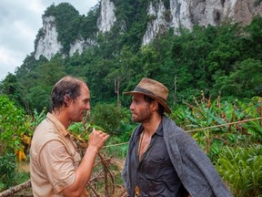 This image released by The Weinstein Company shows Matthew McConaughey, left, and Edgar Ramirez in a scene from, "Gold." (Patrick Brown/The Weinstein Company via AP)