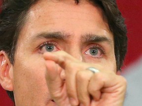 Prime Minister Justin Trudeau speaks at a town hall meeting held at the University of Calgary campus in Calgary on Tuesday, Jan. 24, 2017. (JIM WELLS/POSTMEDIA NETWORK)