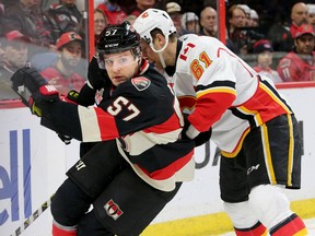 Newcomer Tommy Wingels, playing his first game for Ottawa on Thursday night, is just the second Senators player to wear No. 57. It’s the same number he wore in San Jose. (Julie Oliver/Postmedia)