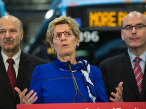 Premier Kathleen Wynne puts the brakes on tolls and pledges gas-tax money to Toronto during a news conference in Richmond Hill on Friday, Jan. 27, 2017. (Craig Robertson/Toronto Sun)