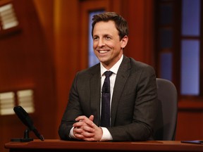 Seth Meyers had some comments for his new president on Wednesday night, noting Donald Trump’s obsession with TV. (AP Photo)
