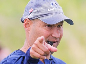Toronto Argos coach Scott Milanovich during practice at Downsview Park in Toronto on July 2, 2015. (Dave Thomas/Toronto Sun/Postmedia Network)