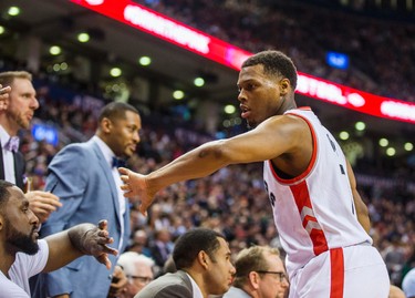 Toronto Raptors Kyle Lowry toward the end of the game against the Milwaukee Bucks at the Air Canada Centre in Toronto, Ont. on Friday January 27, 2017. Ernest Doroszuk/Toronto Sun/Postmedia Network