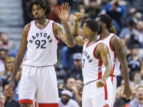 Lucas Nogueira, Kyle Lowry and DeMarre Carroll were tremendous defensively in a Raptors win over Milwaukee on Friday. Ernest Doroszuk/Postmedia
