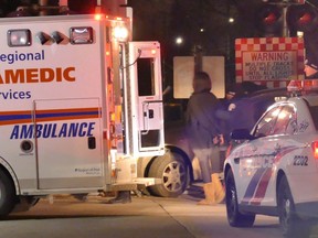 An arrest is made after a crash at the corner of Ogden Ave. and 4th St. in Mississauga on Saturday, Jan. 28, 2017. (Pascal Marchand photo)