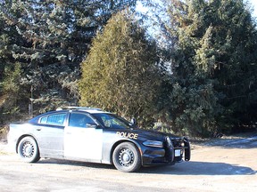 Ontario Provincial Police and the Dawn-Euphemia fire department were called to a house fire on Marthaville Road in the hamlet of Bentpath north of Dresden early Sunday morning. (ELLWOOD SHREVE/Postmedia News)