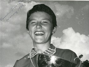 Betty Stanhope after winning the Canadian Junior Girls Championship in 1956. The next year, she would win the Canadian Amateur Women's title. (Supplied)