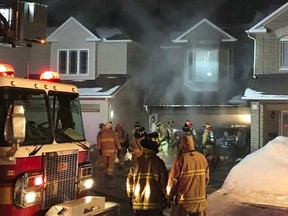 First responders at a fire on Esprit Avenue early Tuesday, Jan. 31. Ottawa Paramedic Services. Paramedics supplied.