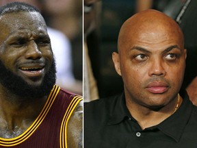 Cleveland Cavaliers forward LeBron James, left, and slams former NBA star and opinionated TV commentator Charles Barkley for his comments following his team's loss in Dallas.(AP file photos)