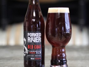 Forked River Brewing Company's Red Coat, a hoppy Canadian red ale.