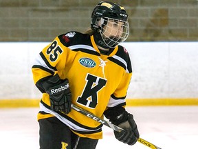 Defenceman Allison Carswell of Port Perry scored her first Provincial Women's Hockey League goal, 3:46 into overtime, to lift the Kingston Jr. Ice Wolves to a 2-1 win over the Ottawa Lady Sens on Saturday, clinching the team's first playoff berth in five seasons in the league. (TIM GORDANIER/The Whig-Standard)
