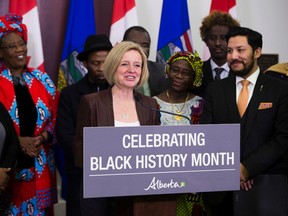 Premier Rachel Notley and Minister of Culture and Tourism Ricardo Miranda announce on Tuesday January 31, 2017 that Alberta will officially recognize Black History Month for the first time. Greg  Southam/Postmedia