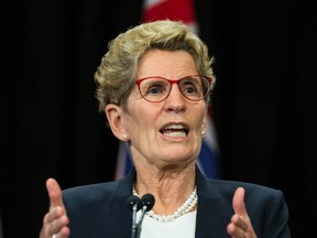 Premier Kathleen Wynne speaks at Queen's Park in Toronto on Monday, January 30, 2017. (Craig Robertson/Toronto Sun)