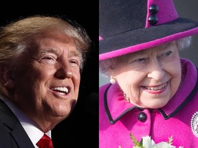 U.S. President Donald Trump and Queen Elizabeth (AFP photos)