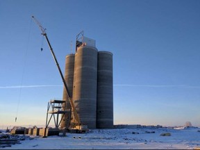 GrainsConnect Canada's high-throughput grain terminal under construction in Maymont, Sask., 90 kilometres northwest of Saskatoon. SUPPLIED