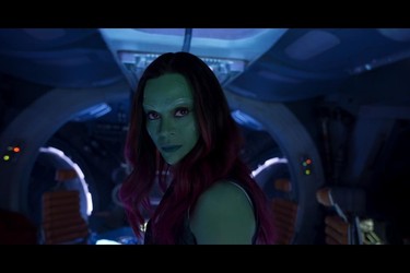 Zoe Saldana's Gamora in a scene from Guardians of the Galaxy Vol. 2. (Marvel Studios)