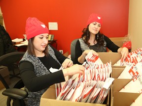 Jessi Mandoli, left, is area administrator of the Heart and Stroke Foundation Sudbury/Manitoulin Districts, and Dawn Charles is the area manager of the Heart and Stroke Foundation Sudbury/Manitoulin Districts. John Lappa/Sudbury Star/Postmedia Network