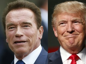 Actor and former governor of California Arnold Schwarzenegger (L) and U.S. President Elect Donald Trump. (AFP photos)