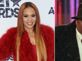 Faith Evans and husband, The Notorious B.I.G. (AP file photo)