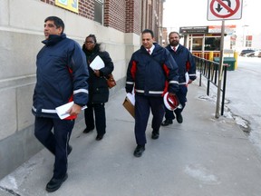 Employees exit from work at the TTC's Hillcrest yard in Toronto on Friday February 3, 2017. Dave Abel/Toronto Sun