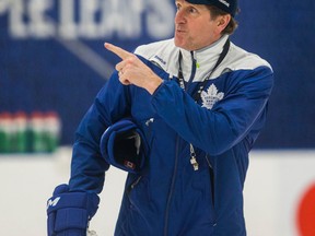 Toronto Maple Leafs head coach Mike Babcock during a practice at the MasterCard Centre in Toronto on Dec. 27, 2016. (Ernest Doroszuk/Toronto Sun/Postmedia Network)