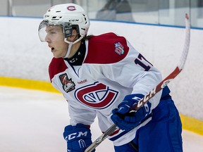 Josh Leblanc scored twice for the Kingston Voyageurs in a 5-4 Ontario Junior Hockey League loss to the Wellington Dukes on Thursday night at the Invista Centre.