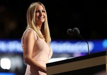Ivanka Trump delivers a speech during the evening session on the fourth day of the Republican National Convention on July 21, 2016 at the Quicken Loans Arena in Cleveland. (Joe Raedle/Getty Images)