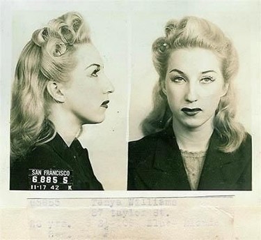 Tanya Williams was busted on Nov. 17, 1942, for putting on an "indecent performance" at the Melody Lane Club. (Supplied)