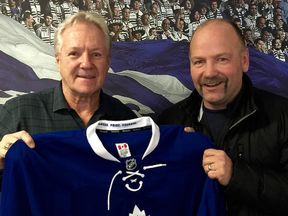 Former Leafs captains Darryl Sittler and Wendel Clark have autographed a commemorative Centennial Leafs sweater and sent it to Asquith for auction after the Saskatchewan town had a Gordie Howe sweater stolen from its arena. (INSTAGRAM/PHOTO)