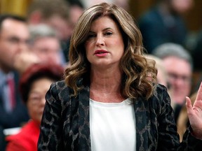 Interim Conservative leader Rona Ambrose stands during Question Period in the House of Commons in Ottawa, Wednesday, Feb. 1, 2017. THE CANADIAN PRESS/Fred Chartrand