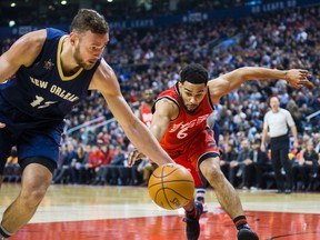 Toronto Raptors guard Cory Joseph during an NBA game against the New Orleans Pelicans at the Air Canada Centre in Toronto on Jan. 31, 2017. (Ernest Doroszuk/Toronto Sun/Postmedia Network)