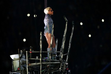 Lady Gaga performs during the Pepsi Zero Sugar Super Bowl LI Halftime Show at NRG Stadium on February 5, 2017 in Houston, Texas.  (Photo by Jamie Squire/Getty Images)