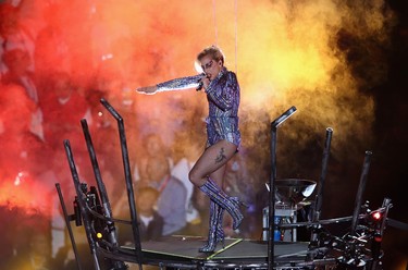Lady Gaga performs during the Pepsi Zero Sugar Super Bowl LI Halftime Show at NRG Stadium on February 5, 2017 in Houston, Texas.  (Photo by Ezra Shaw/Getty Images)