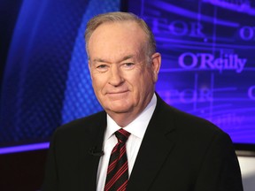 In this Oct. 1, 2015 file photo, Bill O'Reilly of the Fox News Channel program "The O'Reilly Factor," poses for a photo on the set of his show in New York. O’Reilly’s next book “Old School: Life in the Sane Lane," is scheduled for release on March 28. (AP Photo/Richard Drew, File)