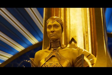 Elizabeth Debicki as Ayesha, the high priestess of the Sovereign, in Guardians of the Galaxy Vol. 2. (Marvel Studios)