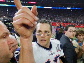 Tom Brady of the New England Patriots celebrates after the Patriots defeat the Atlanta Falcons 34-28 during Super Bowl 51 at NRG Stadium on Feb. 5, 2017. (Kevin C. Cox/Getty Images)