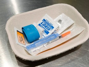 An injection kit is seen at Insite in Vancouver. (THE CANADIAN PRESS)