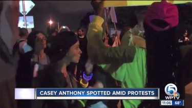 Casey Anthony protested U.S. President Donald Trump at a rally  in West Palm Beach, Fla., on Feb. 4, 2017. (WPTV video screenshot)