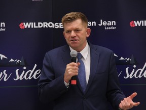 Wildrose leader Brian Jean talks about uniting the right at the Recreation Centre in Camrose, Alta. on Monday February 6, 2017.