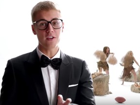 Justin Bieber stars in a T-Mobile ad that aired during Sunday's Super Bowl. (screengrab)